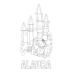 Online Created Coloring Page - ALAURA Coloring Page and Abstract Castle Coloring Page - Simple Yet Detailed