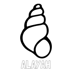 Online Created Coloring Page - ALAYAH Coloring Page and Sea Snail Shell Coloring Page