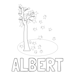 Online Created Coloring Page - ALBERT Coloring Page and Autumn Tree Coloring Page for Kids