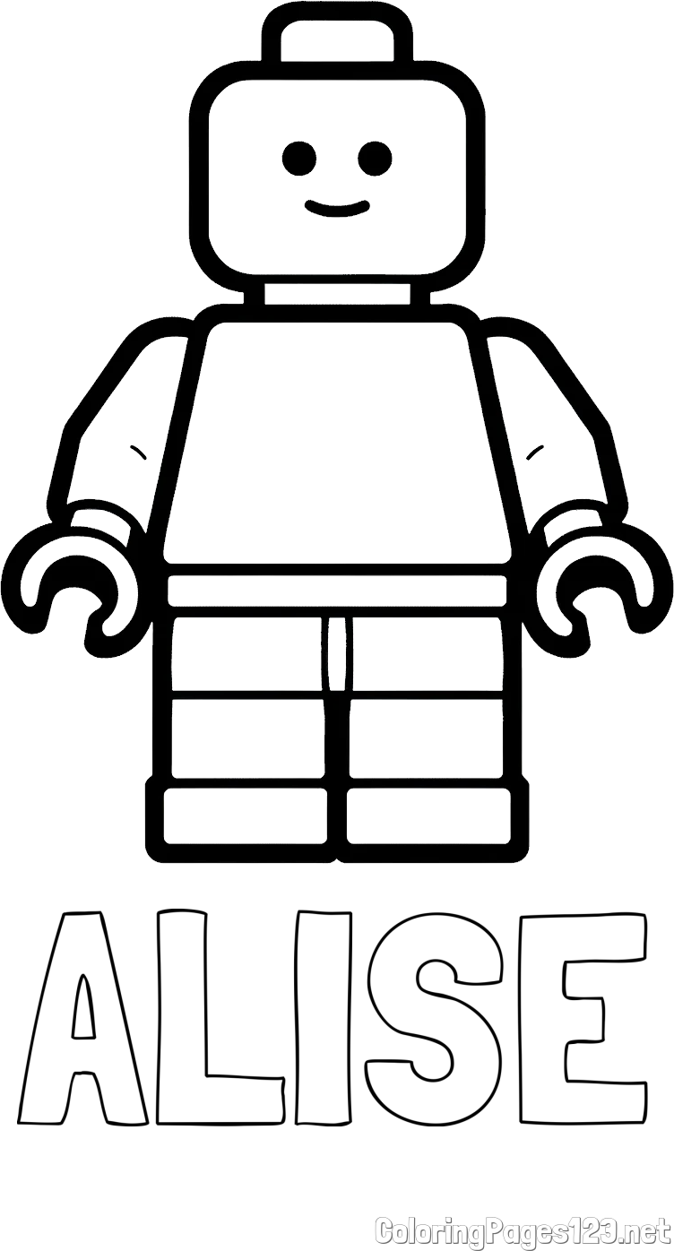 ALISE Coloring Page and Easy LEGO Character Coloring Page