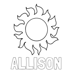 Online Created Coloring Page - ALLISON Coloring Page and Easy Sun Coloring Page for Kids