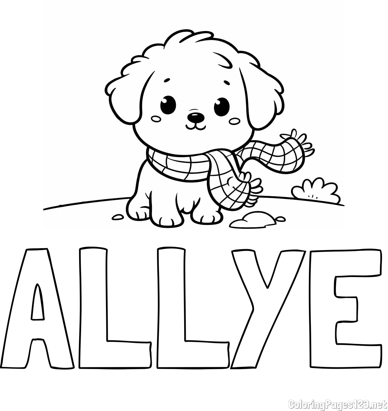 ALLYE Coloring Page and Coloring Page of an Adorable Puppy