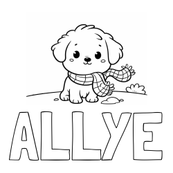 Online Created Coloring Page - ALLYE Coloring Page and Coloring Page of an Adorable Puppy