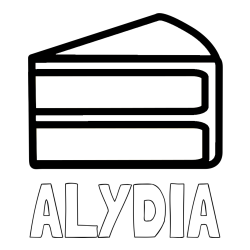 Online Created Coloring Page - ALYDIA Coloring Page and Simple Slice of Cake Coloring Page