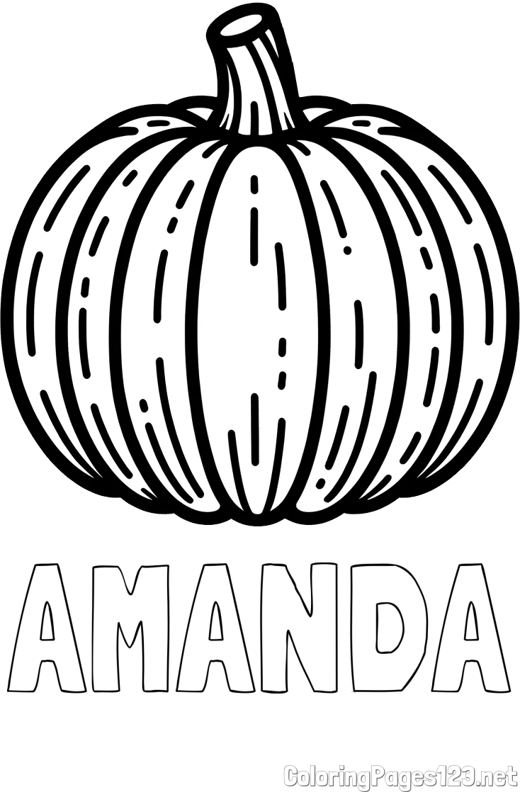AMANDA Coloring Page and Easy Pumpkin Coloring