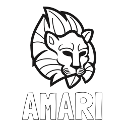 Online Created Coloring Page - AMARI Coloring Page and Abstract Lion Face Coloring Page