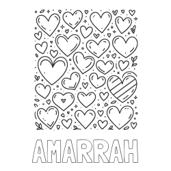 Online Created Coloring Page - AMARRAH Coloring Page and Children's Coloring Page of Many Hearts