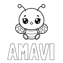 Online Created Coloring Page - AMAVI Coloring Page and Children's Coloring Page of a Cute Bee