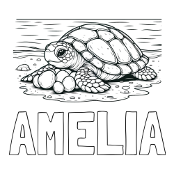 Online Created Coloring Page - AMELIA Coloring Page alongside Coloring Page of Turtle Laying Eggs