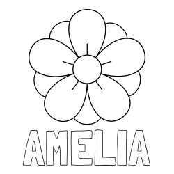 AMELIA Coloring Page alongside Flower Without Stem Coloring Page