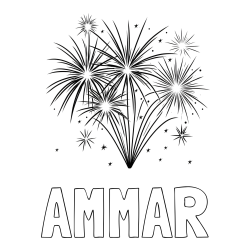 Online Created Coloring Page - AMMAR Coloring Page and Big Fireworks Coloring Page