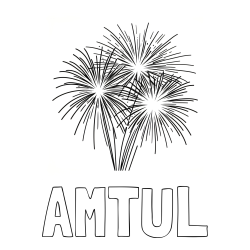 Online Created Coloring Page - AMTUL Coloring Page and Beautiful Fireworks Coloring Page
