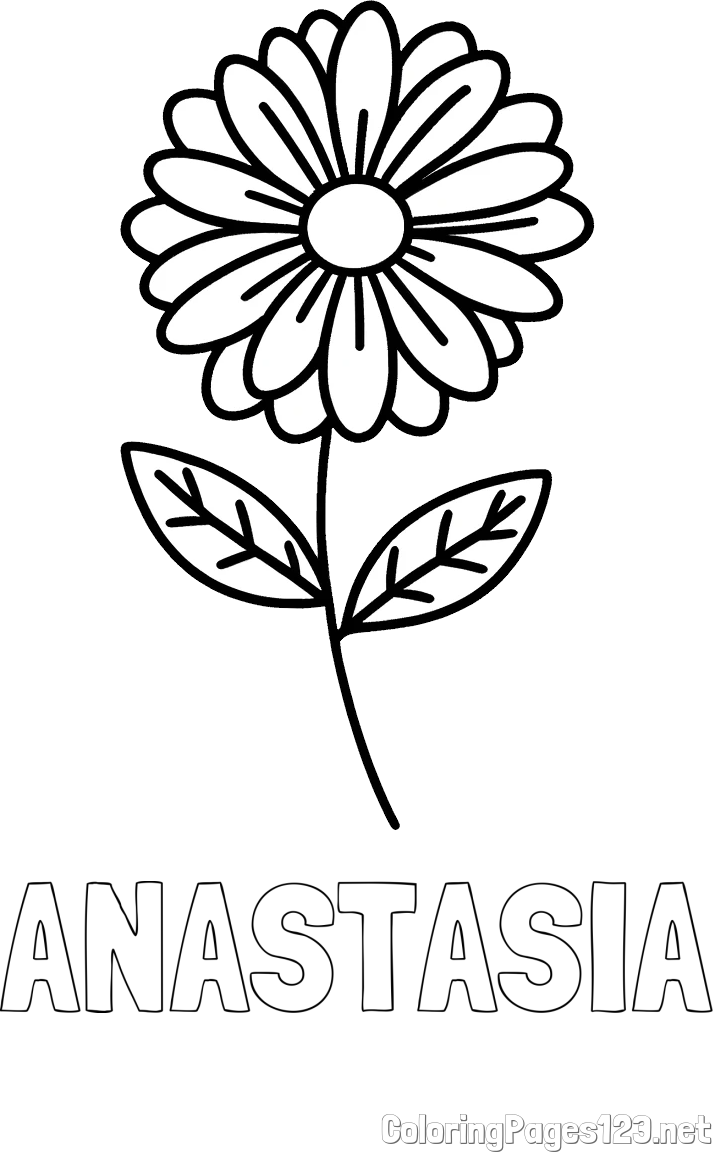 ANASTASIA Coloring Page and Flower Coloring Page