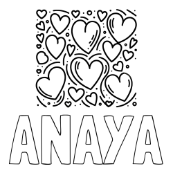 Online Created Coloring Page - ANAYA Coloring Page and Free Printable Coloring Page of Hearts
