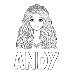 Online Created Coloring Page - ANDY Coloring Page and Princess Coloring Page