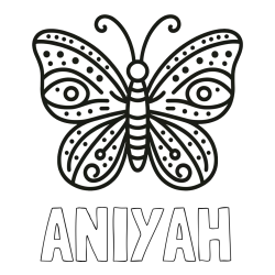 Online Created Coloring Page - ANIYAH Coloring Page and Butterfly Coloring Page (Simple)