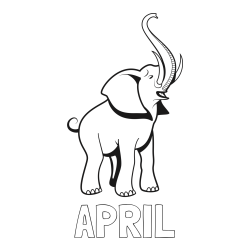 Online Created Coloring Page - APRIL Coloring Page alongside Playful Elephant Coloring Page