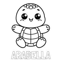 Online Created Coloring Page - ARABELLA Coloring Page alongside Easy Coloring Page of Turtle