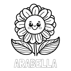 Online Created Coloring Page - ARABELLA Coloring Page alongside Smiling Flower Coloring Page