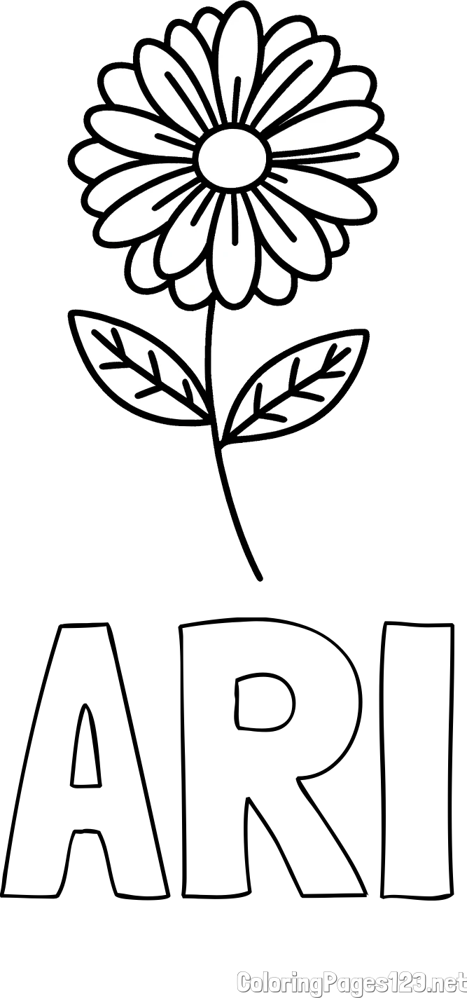 ARI Coloring Page alongside Flower Coloring Page