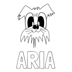 Online Created Coloring Page - ARIA Coloring Page and Simple Coloring Page of a Smiling Dog