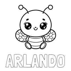 Online Created Coloring Page - ARLANDO Coloring Page and Children's Coloring Page of a Cute Bee