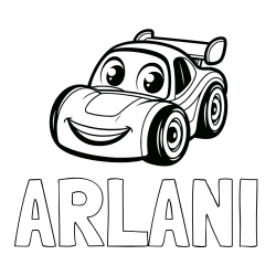 Online Created Coloring Page - ARLANI Coloring Page and Children's Printable Coloring Page of a Racing Car