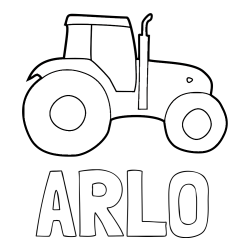 Online Created Coloring Page - ARLO Coloring Page and Simple Tractor Coloring Page for Kids