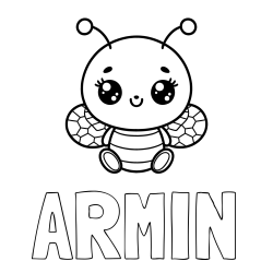 Online Created Coloring Page - ARMIN Coloring Page and Children's Coloring Page of a Cute Bee