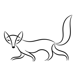 Artistically Depicted Fox Coloring Page