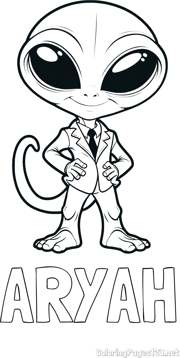 ARYAH Coloring Page and Alien Coloring Page