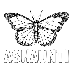 Online Created Coloring Page - ASHAUNTI Coloring Page and Coloring Page of a Realistic Butterfly