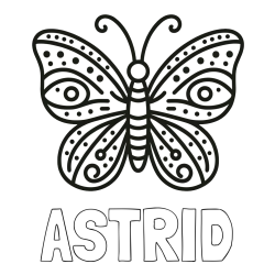 Online Created Coloring Page - ASTRID Coloring Page and Butterfly Coloring Page (Simple)