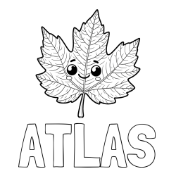 Online Created Coloring Page - ATLAS Coloring Page and Smiling Leaf Coloring Page for Kids
