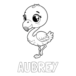 AUBREY Coloring Page and Coloring Page of a Cute Flamingo
