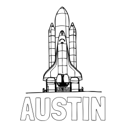 Online Created Coloring Page - AUSTIN Coloring Page and Space Shuttle Coloring Page