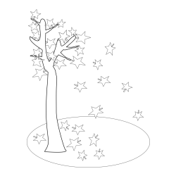 Autumn Tree Coloring Page for Kids