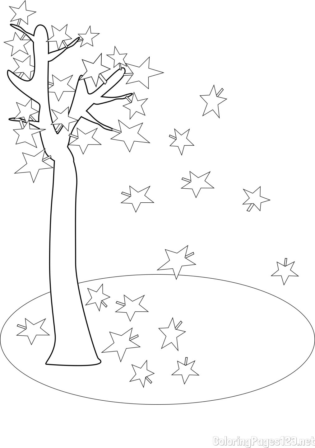 Autumn Tree Coloring Page for Kids