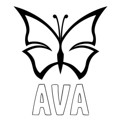 Online Created Coloring Page - AVA Coloring Page alongside Easy Coloring Page of a Butterfly