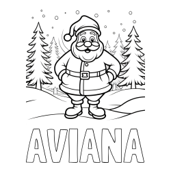 Online Created Coloring Page - AVIANA Coloring Page and Santa Claus in the Forest Coloring Page