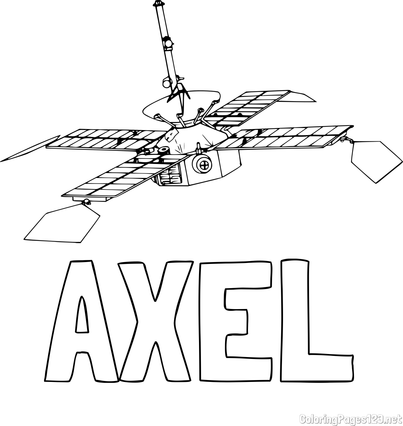 AXEL Coloring Page and NASA Space Probe Coloring Page