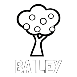 Online Created Coloring Page - BAILEY Coloring Page and Apple Tree Coloring Page