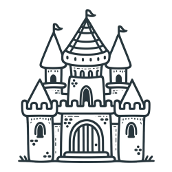 Beautiful Castle Coloring Page for Kids