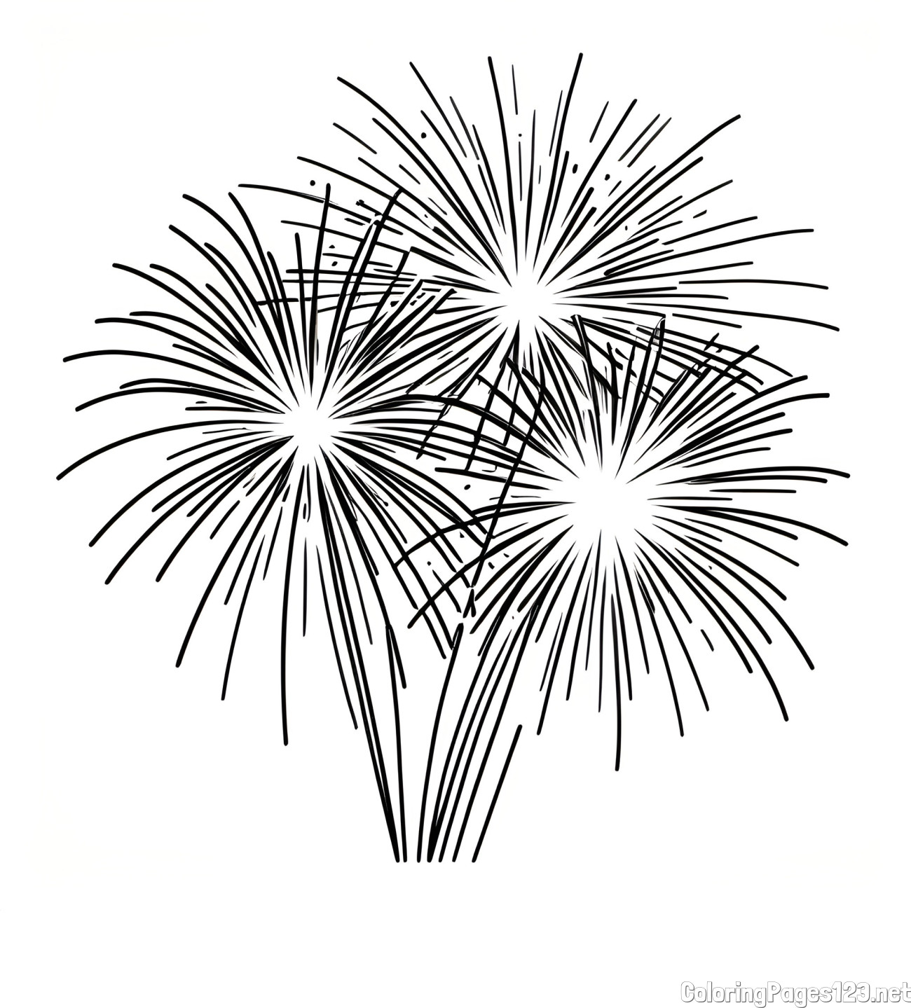 Beautiful Fireworks Coloring Page