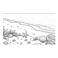Beautiful Seashore Coloring Page