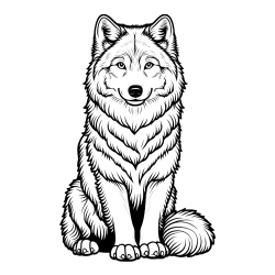 Beautiful Wolf Coloring Page