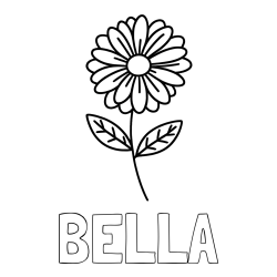 Online Created Coloring Page - BELLA Coloring Page and Flower Coloring Page