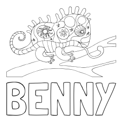 Online Created Coloring Page - BENNY Coloring Page and Chameleon Mandala Coloring Page