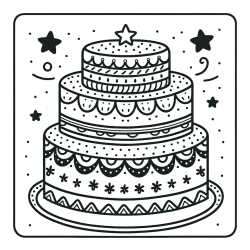Big Cake Coloring Page