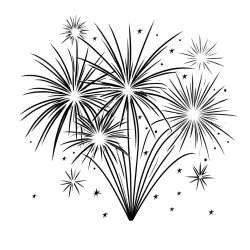 Big Fireworks Coloring Page